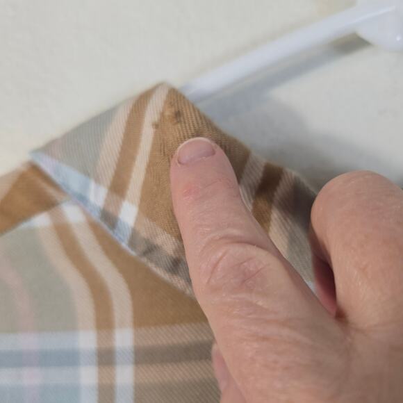 Show Me Your MUMU Leo Tunic Duster Women's S Blue Tan Plaid Button Up READ - Picture 9 of 12